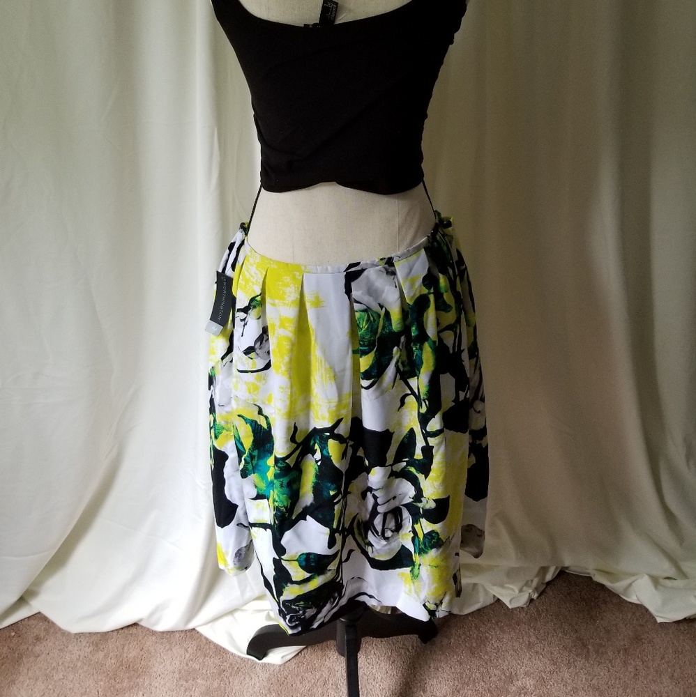 Worthington Womens Plus Size 20W Multicolor Floral Print Skirt